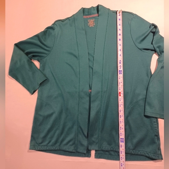 L.L. Bean Dark Jade Green Cardigan Women's XL - Picture 5 of 12